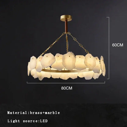 Modern brass marble ceiling chandelier dining room light