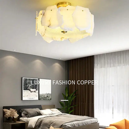 Modern brass marble ceiling chandelier dining room light