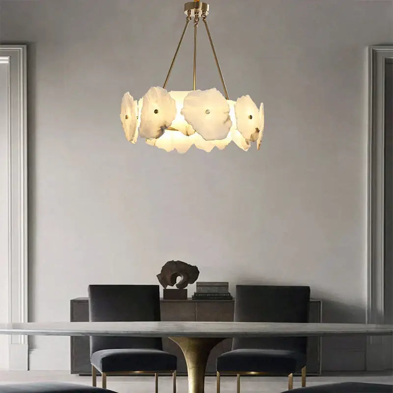 Modern brass marble ceiling chandelier dining room light