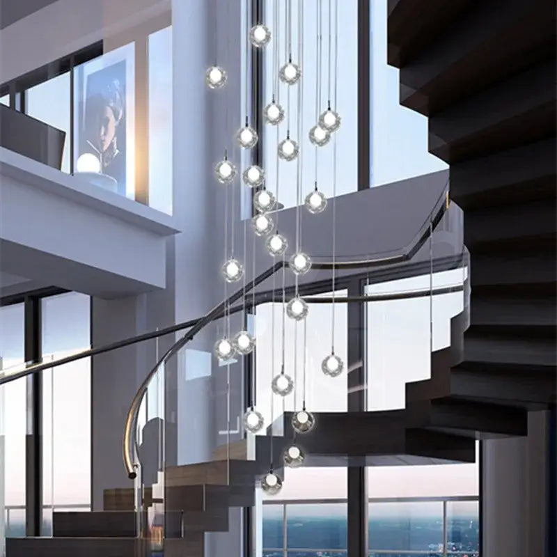 Modern bubble led chandelier clear glass dining room light