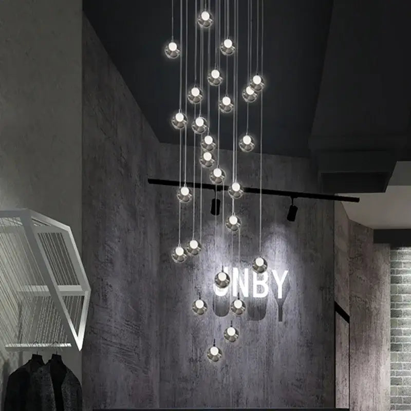 Modern bubble led chandelier clear glass dining room light