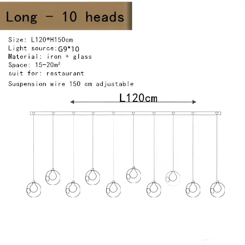 Modern bubble led chandelier clear glass dining room light