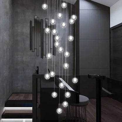 Modern bubble led chandelier clear glass dining room light