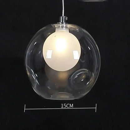 Modern bubble led chandelier clear glass dining room light