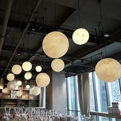 Modern cream moon led pendant chandelier for living room