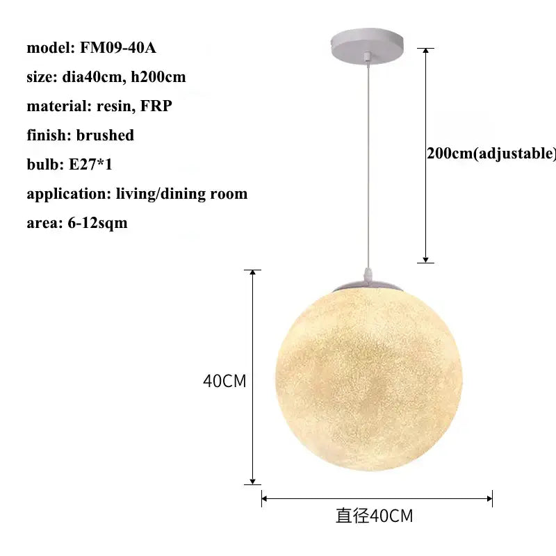 Modern cream moon led pendant chandelier for living room