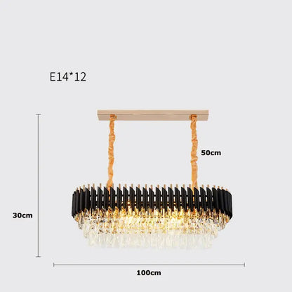 Modern crystal black clear led chandelier for staircase