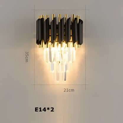 Modern crystal black clear led chandelier for staircase