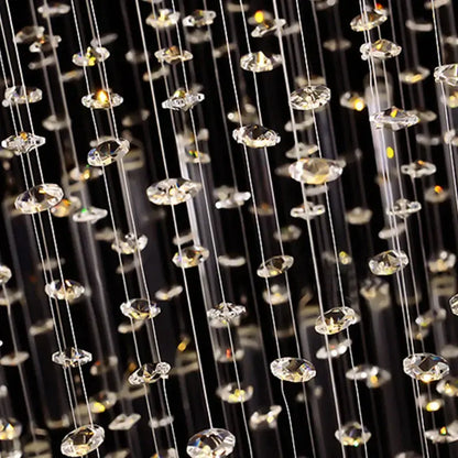 Modern crystal columnar chandelier for living room stair loft