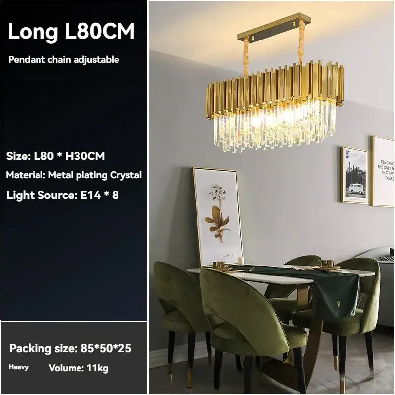 Modern crystal gold chandelier for living room ceiling