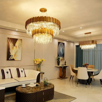 Modern crystal gold chandelier for living room ceiling