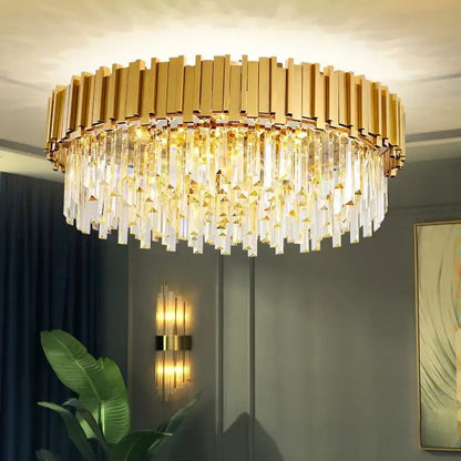 Modern crystal gold chandelier for living room ceiling
