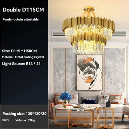 Modern crystal gold chandelier for living room ceiling