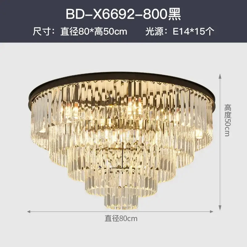 Modern crystal gold led chandelier for living room