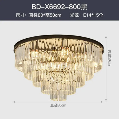 Modern crystal gold led chandelier for living room