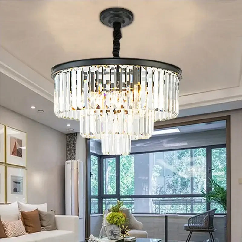 Modern crystal gold led chandelier for living room