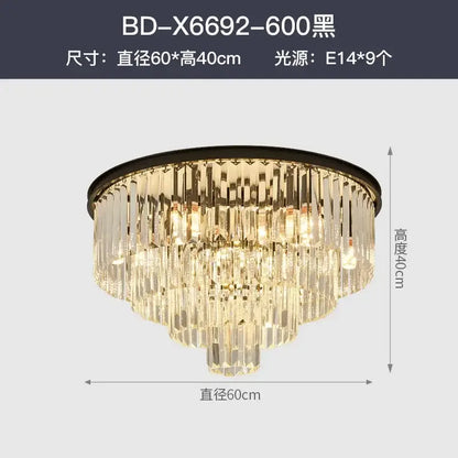 Modern crystal gold led chandelier for living room