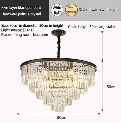 Modern crystal gold led chandelier for living room