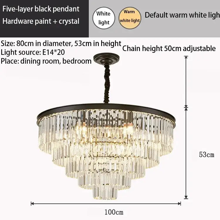 Modern crystal gold led chandelier for living room