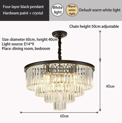 Modern crystal gold led chandelier for living room