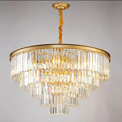 Modern crystal gold led chandelier for living room