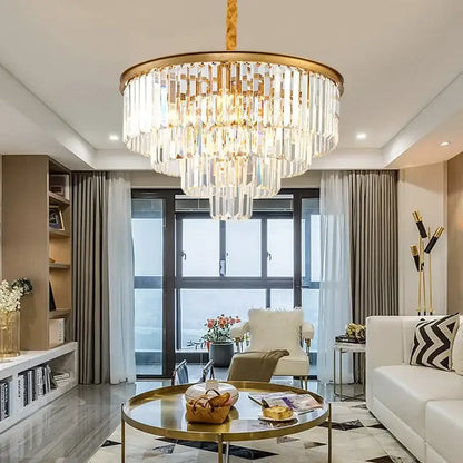 Modern crystal gold led chandelier for living room