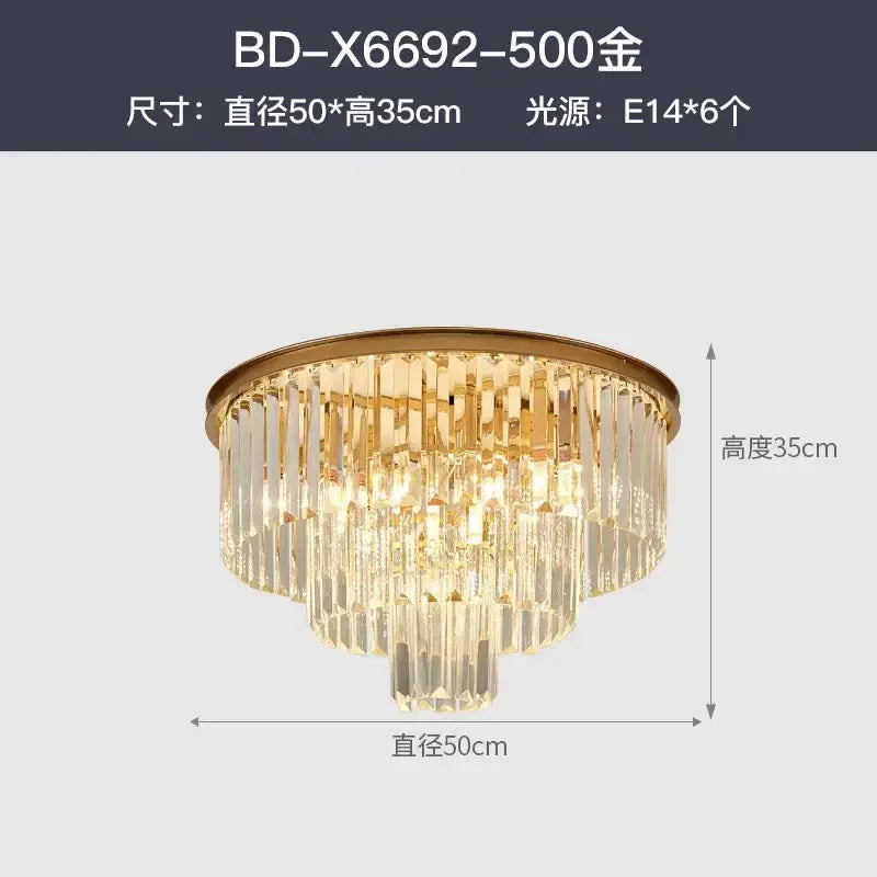 Modern crystal gold led chandelier for living room