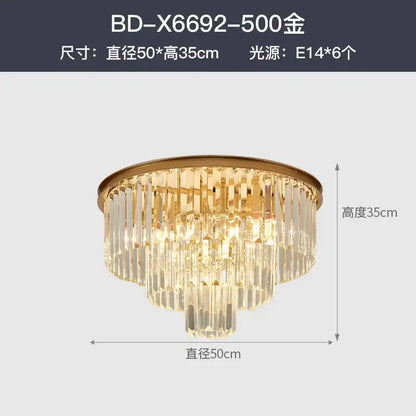 Modern crystal gold led chandelier for living room