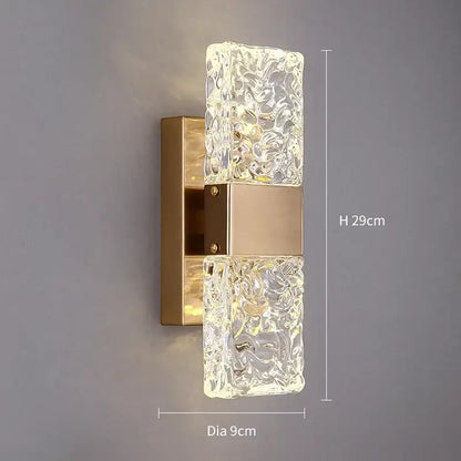 Modern crystal gold led wall sconce bedroom light