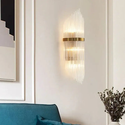 Modern crystal gold led wall sconce bedroom light