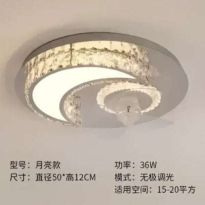 Modern crystal led ceiling fan bedroom light fixture