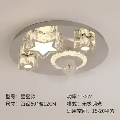 Modern crystal led ceiling fan bedroom light fixture