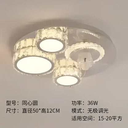 Modern crystal led ceiling fan bedroom light fixture