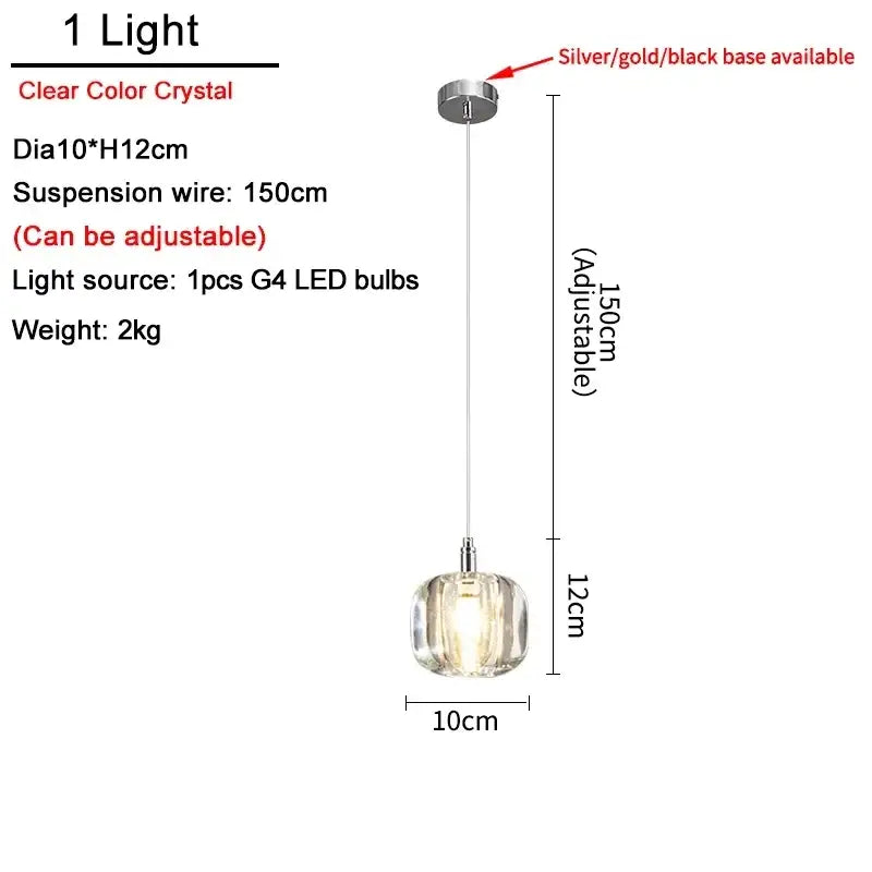 Modern crystal led chandelier living room orb pendant light