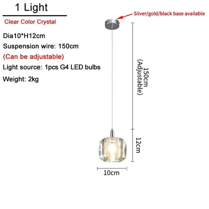 Modern crystal led chandelier living room orb pendant light