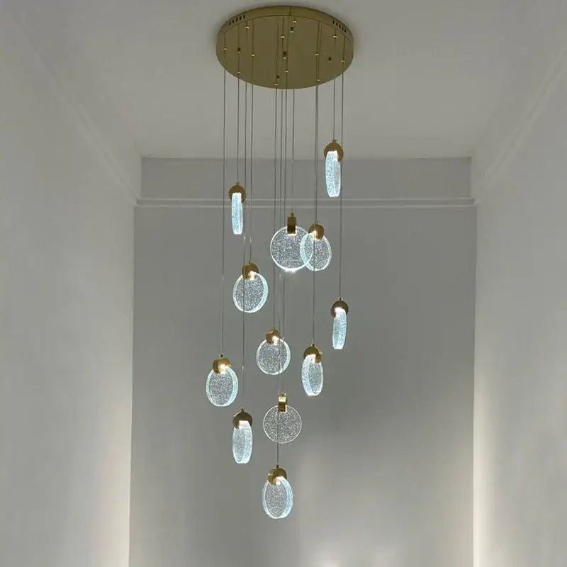 Modern crystal led chandelier living room orb pendant light