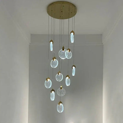 Modern crystal led chandelier living room orb pendant light