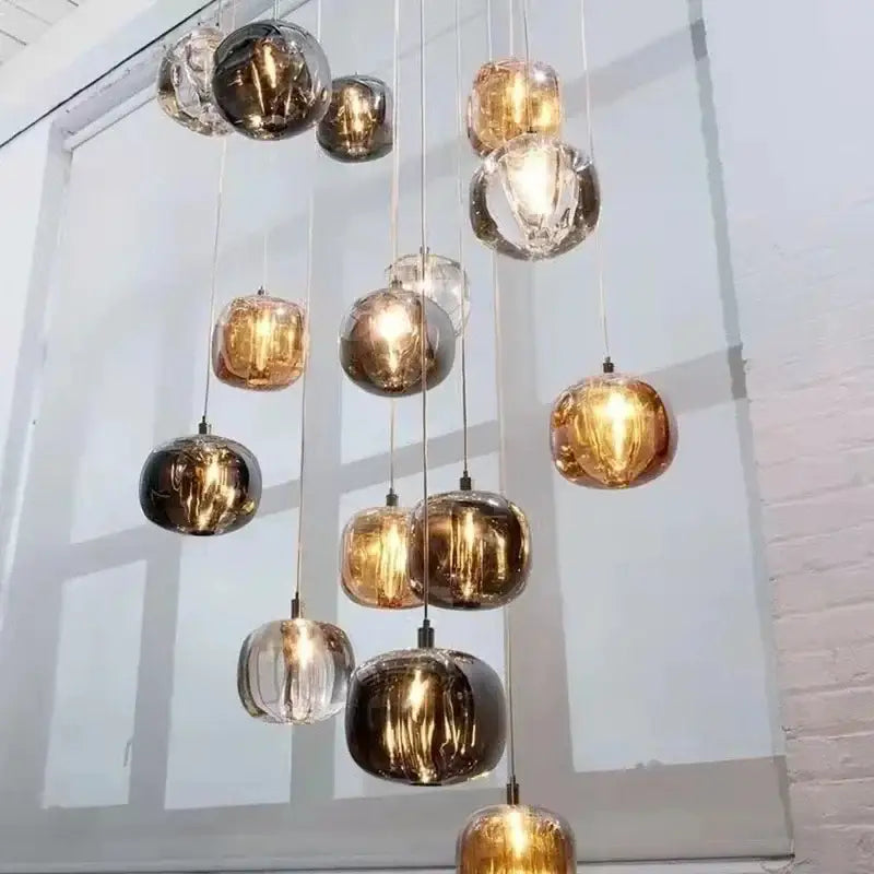 Modern crystal led chandelier living room orb pendant light