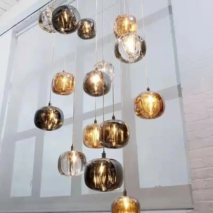Modern crystal led chandelier living room orb pendant light