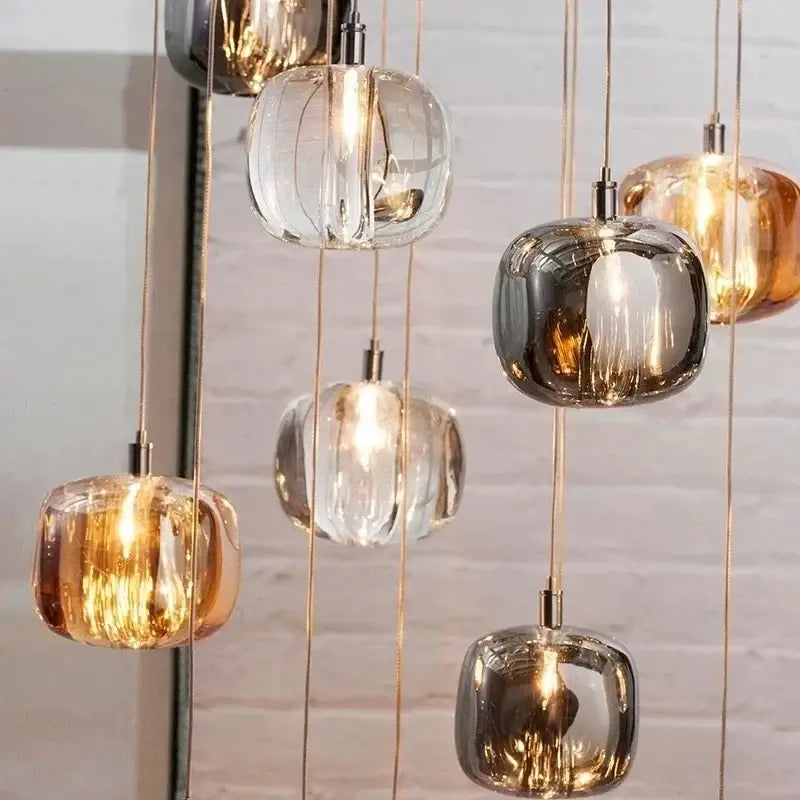 Modern crystal led chandelier living room orb pendant light