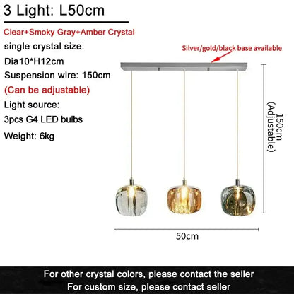 Modern crystal led chandelier living room orb pendant light