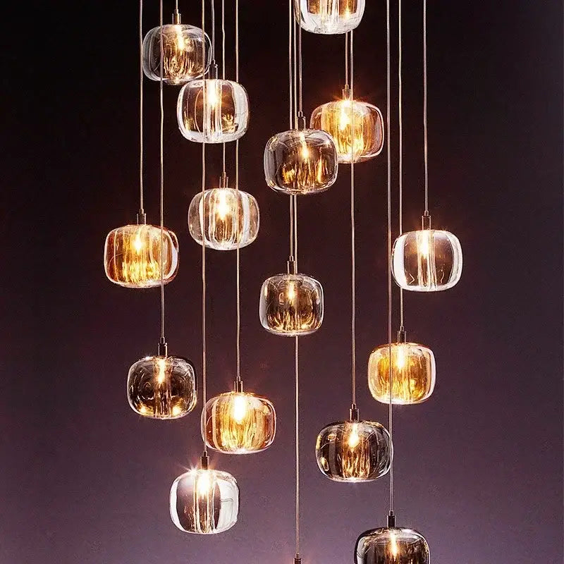 Modern crystal led chandelier living room orb pendant light