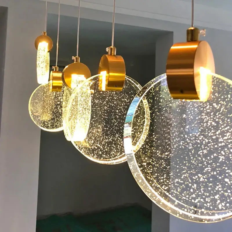 Modern crystal led chandelier living room orb pendant light