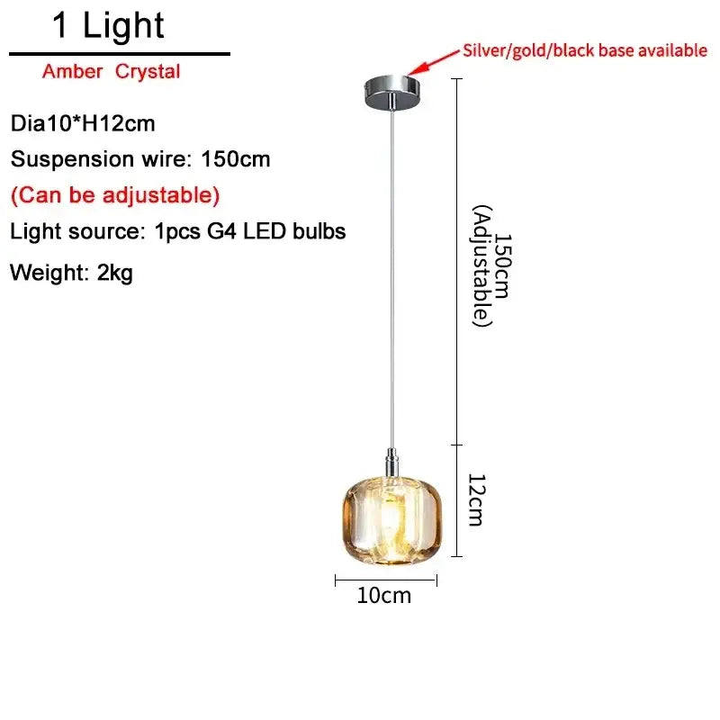 Modern crystal led chandelier living room orb pendant light