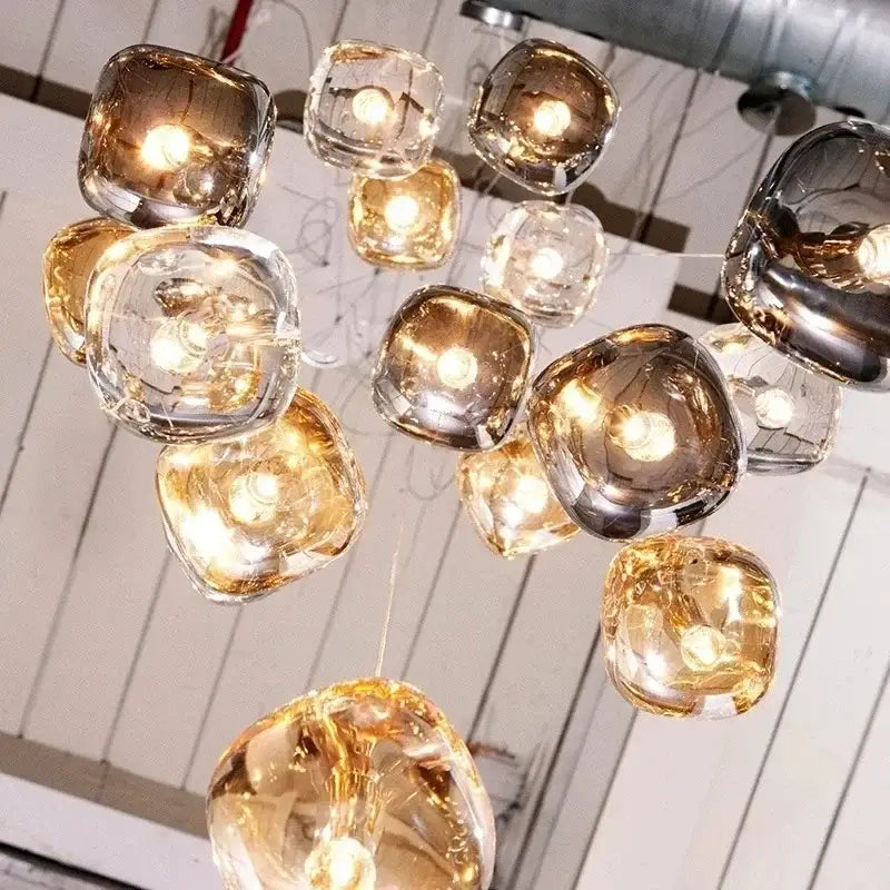 Modern crystal led chandelier living room orb pendant light