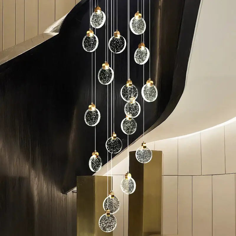 Modern crystal led chandelier living room orb pendant light