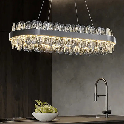 Modern crystal led chandelier living room pendant light