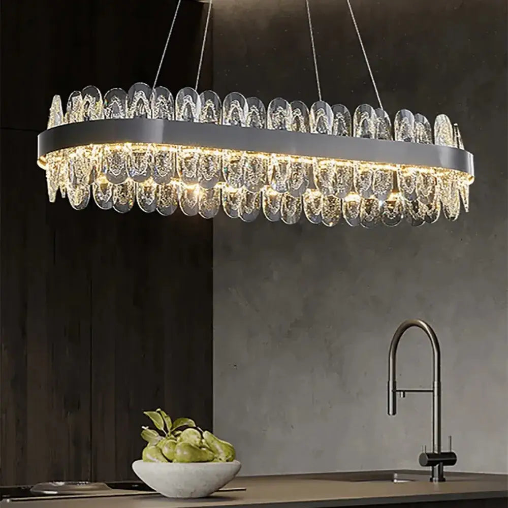 Modern crystal led chandelier living room pendant light