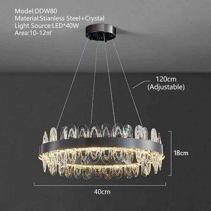 Modern crystal led chandelier living room pendant light