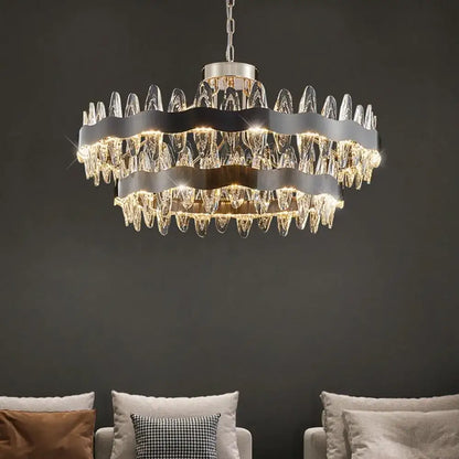 Modern crystal led chandelier living room pendant light